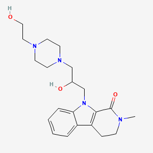 molecular formula C21H30N4O3 B12494852 9-{2-hydroxy-3-[4-(2-hydroxyethyl)piperazin-1-yl]propyl}-2-methyl-2,3,4,9-tetrahydro-1H-beta-carbolin-1-one 