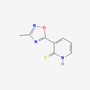 molecular formula C8H7N3OS B12494861 3-(3-Methyl-1,2,4-oxadiazol-5-yl)pyridine-2-thiol 