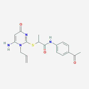 N-(4-acetylphenyl)-2-{[6-amino-4-oxo-1-(prop-2-en-1-yl)-1,4-dihydropyrimidin-2-yl]sulfanyl}propanamide