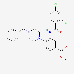 Ethyl 4-(4-benzylpiperazin-1-yl)-3-{[(2,4-dichlorophenyl)carbonyl]amino}benzoate