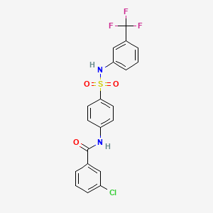 molecular formula C20H14ClF3N2O3S B12494900 3-chloro-N-(4-{[3-(trifluoromethyl)phenyl]sulfamoyl}phenyl)benzamide 