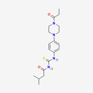 3-methyl-N-{[4-(4-propanoylpiperazin-1-yl)phenyl]carbamothioyl}butanamide