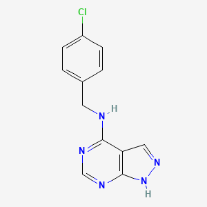 molecular formula C12H10ClN5 B12494906 N-(4-chlorobenzyl)-2H-pyrazolo[3,4-d]pyrimidin-4-amine 