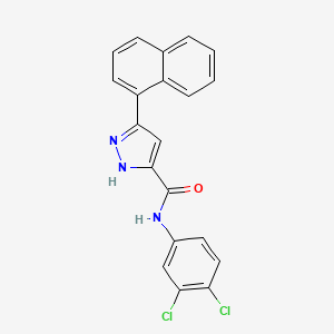 molecular formula C20H13Cl2N3O B12494925 N-(3,4-dichlorophenyl)-5-(naphthalen-1-yl)-1H-pyrazole-3-carboxamide 