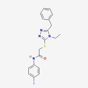 2-[(5-benzyl-4-ethyl-1,2,4-triazol-3-yl)sulfanyl]-N-(4-iodophenyl)acetamide