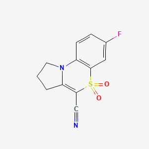 molecular formula C12H9FN2O2S B12494976 7-fluoro-2,3-dihydro-1H-pyrrolo[2,1-c][1,4]benzothiazine-4-carbonitrile 5,5-dioxide 