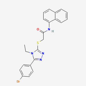 molecular formula C22H19BrN4OS B12494989 2-{[5-(4-bromophenyl)-4-ethyl-4H-1,2,4-triazol-3-yl]sulfanyl}-N-(naphthalen-1-yl)acetamide 