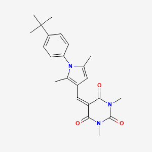 molecular formula C23H27N3O3 B12494996 5-{[1-(4-tert-butylphenyl)-2,5-dimethyl-1H-pyrrol-3-yl]methylidene}-1,3-dimethylpyrimidine-2,4,6(1H,3H,5H)-trione 