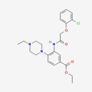 molecular formula C23H28ClN3O4 B12495024 Ethyl 3-{[(2-chlorophenoxy)acetyl]amino}-4-(4-ethylpiperazin-1-yl)benzoate 