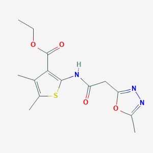 Ethyl 4,5-dimethyl-2-{[(5-methyl-1,3,4-oxadiazol-2-yl)acetyl]amino}thiophene-3-carboxylate