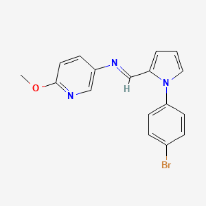 molecular formula C17H14BrN3O B12495090 5-{(1E)-2-[1-(4-bromophenyl)pyrrol-2-yl]-1-azavinyl}-2-methoxypyridine 