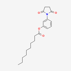 molecular formula C20H27NO4 B12495093 3-(2,5-Dioxopyrrolidin-1-yl)phenyl decanoate 