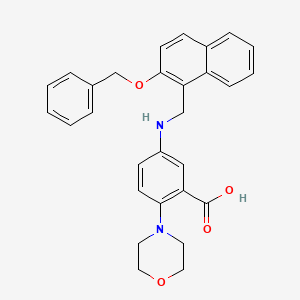 molecular formula C29H28N2O4 B12495116 5-({[2-(Benzyloxy)naphthalen-1-yl]methyl}amino)-2-(morpholin-4-yl)benzoic acid 