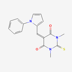 molecular formula C17H15N3O2S B12495137 1,3-Dimethyl-5-[(1-phenylpyrrol-2-yl)methylidene]-2-sulfanylidene-1,3-diazinane-4,6-dione 