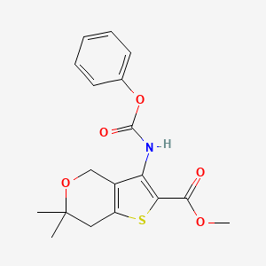 molecular formula C18H19NO5S B12495184 methyl 6,6-dimethyl-3-[(phenoxycarbonyl)amino]-6,7-dihydro-4H-thieno[3,2-c]pyran-2-carboxylate 