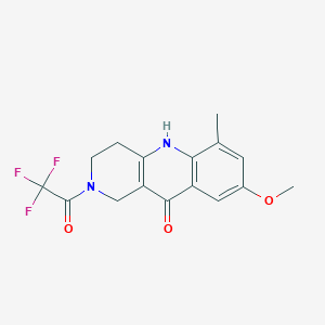 molecular formula C16H15F3N2O3 B12495194 8-methoxy-6-methyl-2-(trifluoroacetyl)-1,3,4,5-tetrahydrobenzo[b][1,6]naphthyridin-10(2H)-one 