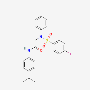 molecular formula C24H25FN2O3S B12495201 N~2~-[(4-fluorophenyl)sulfonyl]-N~2~-(4-methylphenyl)-N-[4-(propan-2-yl)phenyl]glycinamide 