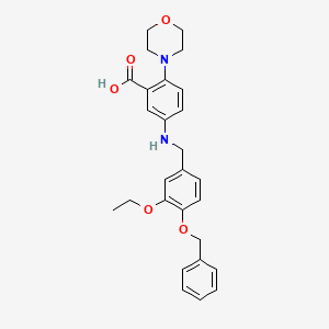 molecular formula C27H30N2O5 B12495209 5-{[4-(Benzyloxy)-3-ethoxybenzyl]amino}-2-(morpholin-4-yl)benzoic acid 