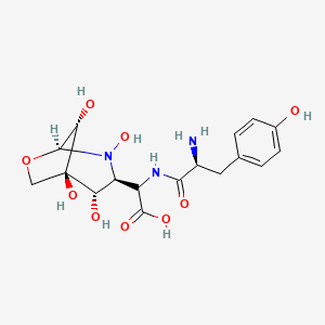 2-[[(2S)-2-amino-3-(4-hydroxyphenyl)propanoyl]amino]-2-[(1S,3S,4S,5R,8R)-2,4,5,8-tetrahydroxy-7-oxa-2-azabicyclo[3.2.1]octan-3-yl]acetic acid