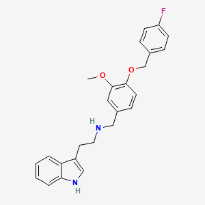 molecular formula C25H25FN2O2 B12495220 N-{4-[(4-fluorobenzyl)oxy]-3-methoxybenzyl}-2-(1H-indol-3-yl)ethanamine 