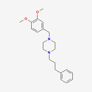 molecular formula C22H30N2O2 B12495232 1-[(3,4-Dimethoxyphenyl)methyl]-4-(3-phenylpropyl)piperazine 