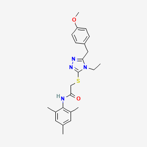 2-{[4-ethyl-5-(4-methoxybenzyl)-4H-1,2,4-triazol-3-yl]sulfanyl}-N-(2,4,6-trimethylphenyl)acetamide