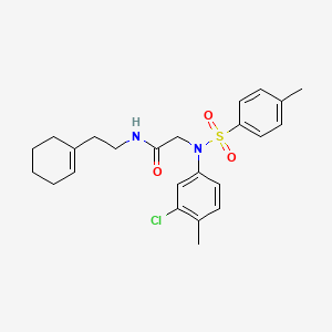 molecular formula C24H29ClN2O3S B12495251 N~2~-(3-chloro-4-methylphenyl)-N-[2-(cyclohex-1-en-1-yl)ethyl]-N~2~-[(4-methylphenyl)sulfonyl]glycinamide 