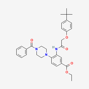 Ethyl 3-{[(4-tert-butylphenoxy)acetyl]amino}-4-[4-(phenylcarbonyl)piperazin-1-yl]benzoate