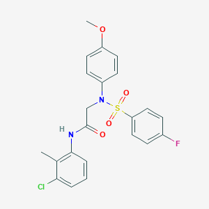 molecular formula C22H20ClFN2O4S B12495256 N-(3-chloro-2-methylphenyl)-N~2~-[(4-fluorophenyl)sulfonyl]-N~2~-(4-methoxyphenyl)glycinamide 