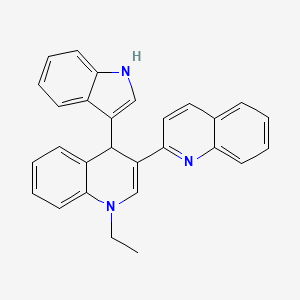 molecular formula C28H23N3 B12495275 1'-ethyl-4'-(1H-indol-3-yl)-4'H-2,3'-biquinoline 