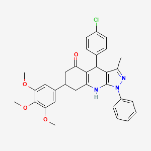 4-(4-chlorophenyl)-3-methyl-1-phenyl-7-(3,4,5-trimethoxyphenyl)-1,4,6,7,8,9-hexahydro-5H-pyrazolo[3,4-b]quinolin-5-one