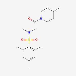 N,2,4,6-tetramethyl-N-[2-(4-methylpiperidin-1-yl)-2-oxoethyl]benzenesulfonamide