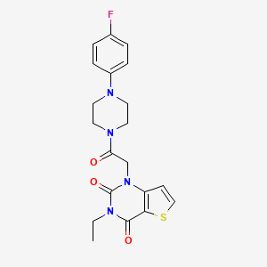 molecular formula C20H21FN4O3S B12495292 3-Ethyl-1-{2-[4-(4-fluorophenyl)piperazin-1-YL]-2-oxoethyl}thieno[3,2-D]pyrimidine-2,4-dione 