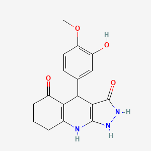 3-hydroxy-4-(3-hydroxy-4-methoxyphenyl)-1,4,6,7,8,9-hexahydro-5H-pyrazolo[3,4-b]quinolin-5-one