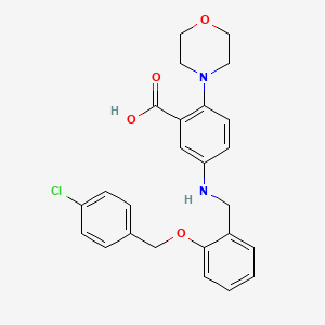 molecular formula C25H25ClN2O4 B12495342 5-({2-[(4-Chlorobenzyl)oxy]benzyl}amino)-2-(morpholin-4-yl)benzoic acid 