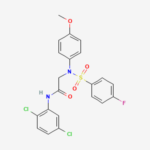 molecular formula C21H17Cl2FN2O4S B12495364 N-(2,5-dichlorophenyl)-N~2~-[(4-fluorophenyl)sulfonyl]-N~2~-(4-methoxyphenyl)glycinamide 