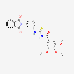 molecular formula C28H27N3O6S B12495394 N-{[3-(1,3-dioxo-1,3-dihydro-2H-isoindol-2-yl)phenyl]carbamothioyl}-3,4,5-triethoxybenzamide 