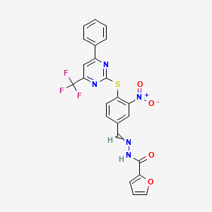 2-Furancarboxylic acid, 2-[[3-nitro-4-[[4-phenyl-6-(trifluoromethyl)-2-pyrimidinyl]thio]phenyl]methylene]hydrazide