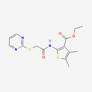 Ethyl 4,5-dimethyl-2-{[(pyrimidin-2-ylsulfanyl)acetyl]amino}thiophene-3-carboxylate