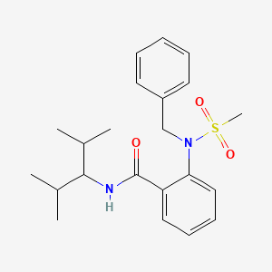 molecular formula C22H30N2O3S B12495409 2-[benzyl(methylsulfonyl)amino]-N-(2,4-dimethylpentan-3-yl)benzamide 