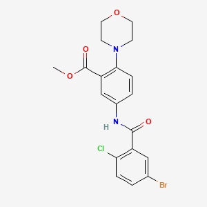 molecular formula C19H18BrClN2O4 B12495410 Methyl 5-{[(5-bromo-2-chlorophenyl)carbonyl]amino}-2-(morpholin-4-yl)benzoate 