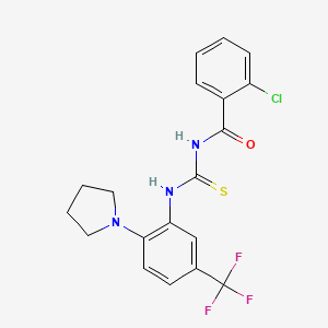 2-chloro-N-{[2-(pyrrolidin-1-yl)-5-(trifluoromethyl)phenyl]carbamothioyl}benzamide