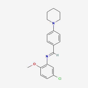 molecular formula C19H21ClN2O B12495426 5-chloro-2-methoxy-N-{(E)-[4-(piperidin-1-yl)phenyl]methylidene}aniline 