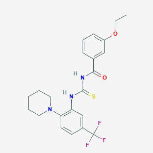 molecular formula C22H24F3N3O2S B12495428 3-ethoxy-N-{[2-(piperidin-1-yl)-5-(trifluoromethyl)phenyl]carbamothioyl}benzamide 