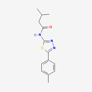 molecular formula C14H17N3OS B12495459 3-methyl-N-[5-(4-methylphenyl)-1,3,4-thiadiazol-2-yl]butanamide 