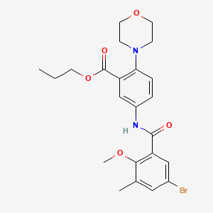 Propyl 5-{[(5-bromo-2-methoxy-3-methylphenyl)carbonyl]amino}-2-(morpholin-4-yl)benzoate