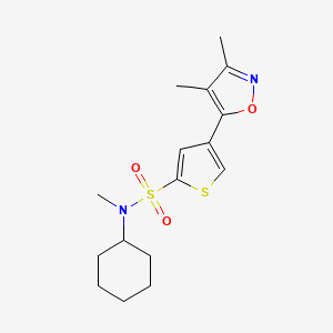 molecular formula C16H22N2O3S2 B12495467 N-cyclohexyl-4-(3,4-dimethyl-1,2-oxazol-5-yl)-N-methylthiophene-2-sulfonamide 