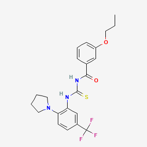 3-propoxy-N-{[2-(pyrrolidin-1-yl)-5-(trifluoromethyl)phenyl]carbamothioyl}benzamide