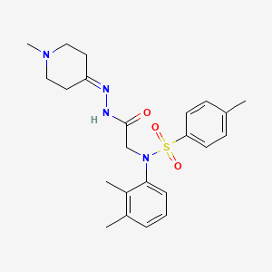 N-(2,3-dimethylphenyl)-4-methyl-N-{2-[2-(1-methylpiperidin-4-ylidene)hydrazinyl]-2-oxoethyl}benzenesulfonamide (non-preferred name)