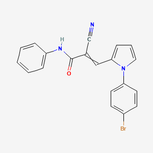 molecular formula C20H14BrN3O B12495544 3-[1-(4-Bromophenyl)-1H-pyrrol-2-yl]-2-cyano-N-phenylprop-2-enamide CAS No. 5818-63-3